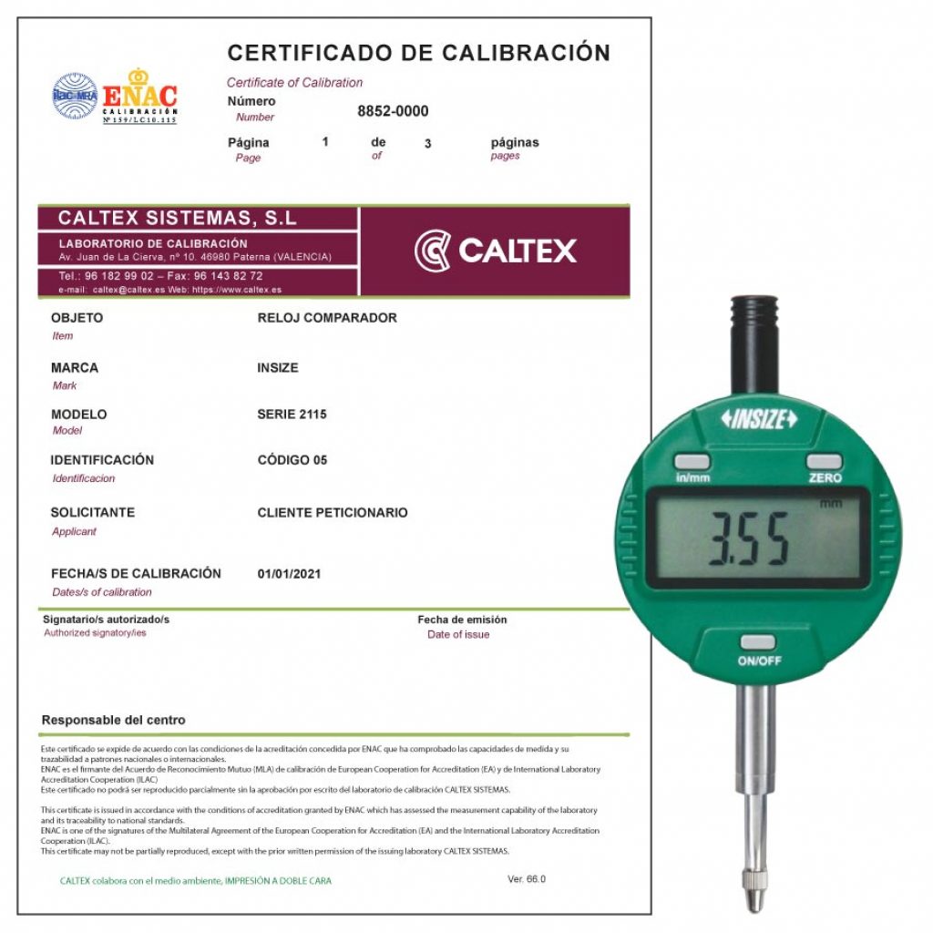 Calibracion De Comparadores CALTEX Certificados ENAC