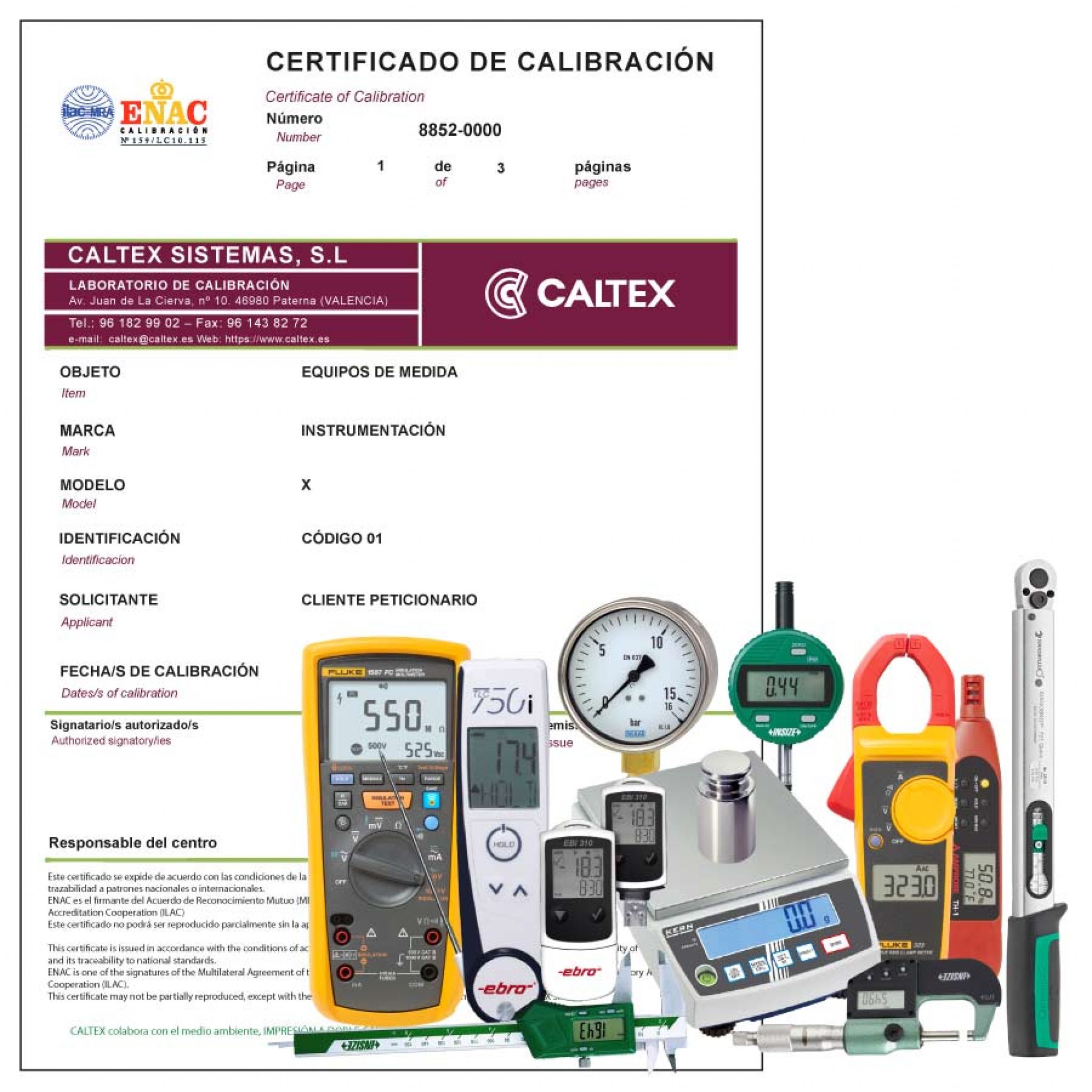 Empresa De Calibración De Equipos De Medición Caltex Certificados Enac 4195