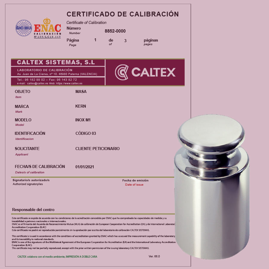 familia definido pulgada Calibracion Masas - CALTEX | Certificados ENAC