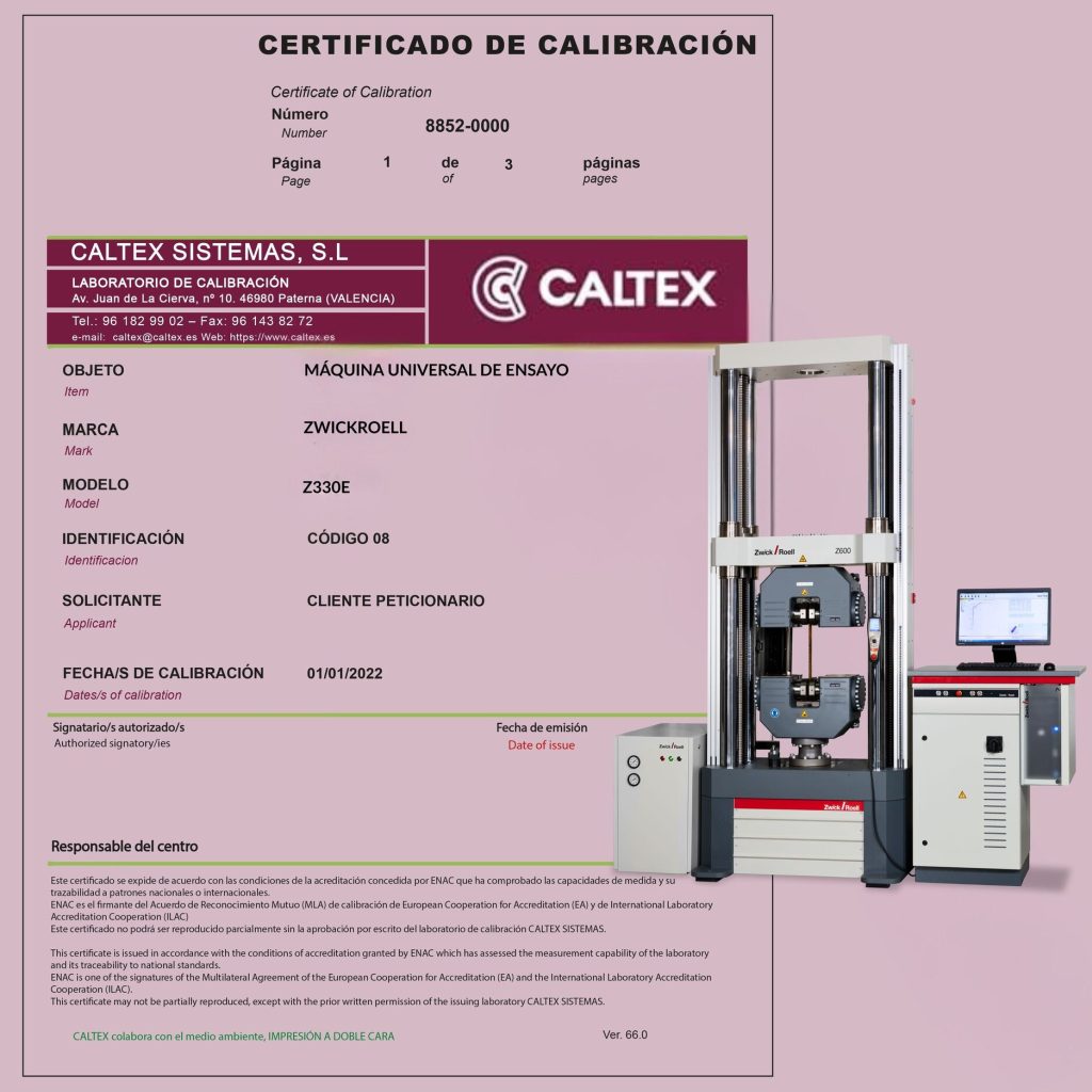 Calibración de máquina universal de ensayo